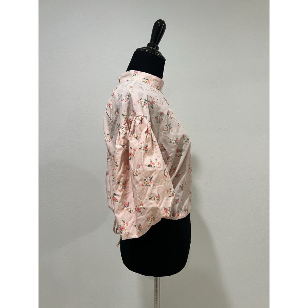 NWT Anthropologie Pink Floral Blouse Open Back Size S - Picture 7 of 7